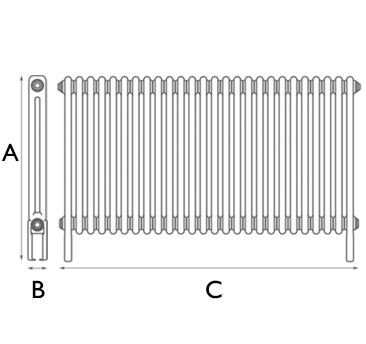 Enderby 2 Column Steel Radiator 710mm 26 Section Spec